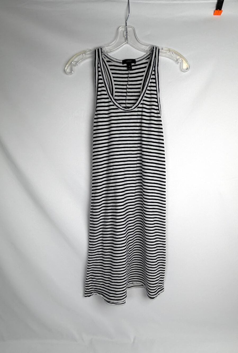 J.Crew Womens M Black White Striped Racerback Tank Dress Sleeveless Casual